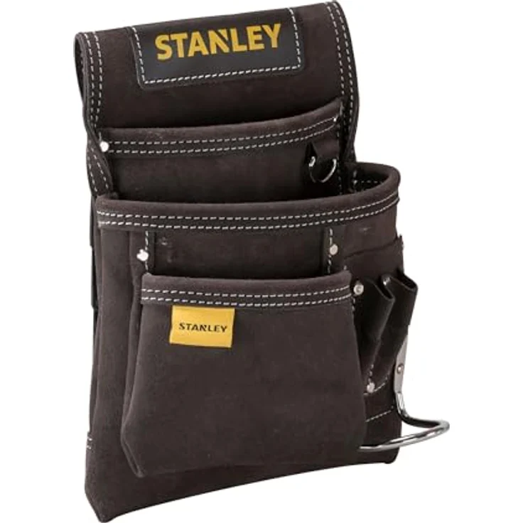 Stanley STST1-80114 Hammer- und Nageltasche aus Büffelleder, Braun-Gelb – Bild 3