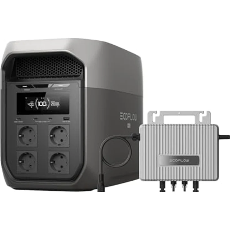 EcoFlow Delta 3 Max, tragbare Powerstation 3600Wh mit 800W Mikrowechselrichter, LiFePO4-Batterie, WLAN-Steuerung, schnelle Ladezeit 0-80% in 51 Minuten – Bild 1