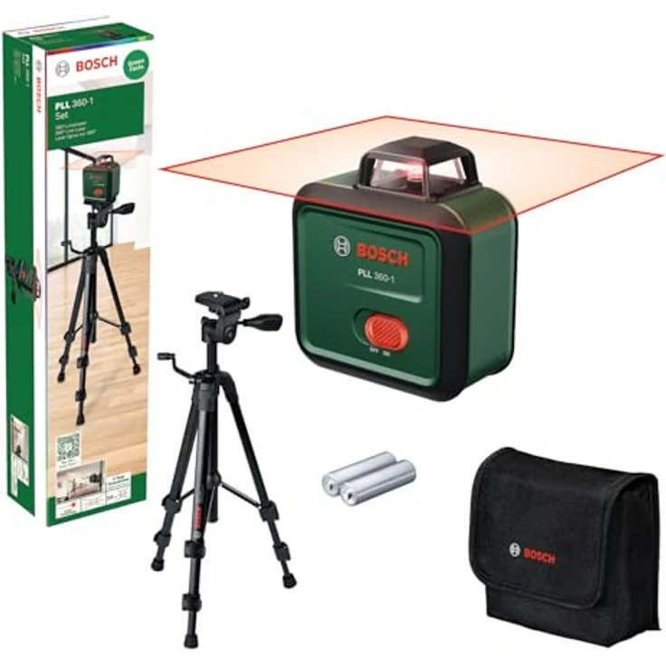 Bosch Home and Garden PLL 360-1 Linienlaser, Selbstnivellierend mit 360°-Linie, hohe Präzision ± 0,4 mm/m – Bild 1