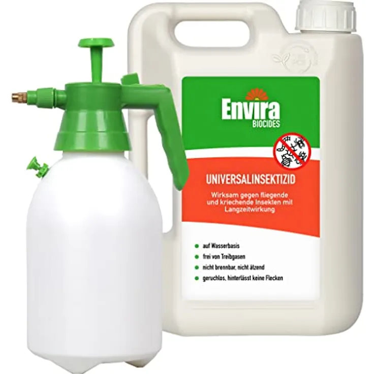 Envira Universal-Insektizid - Hochwirksames Insekten-Spray Mit Langzeitschutz - Auf Wasserbasis - 2 Liter + 2L Sprüher