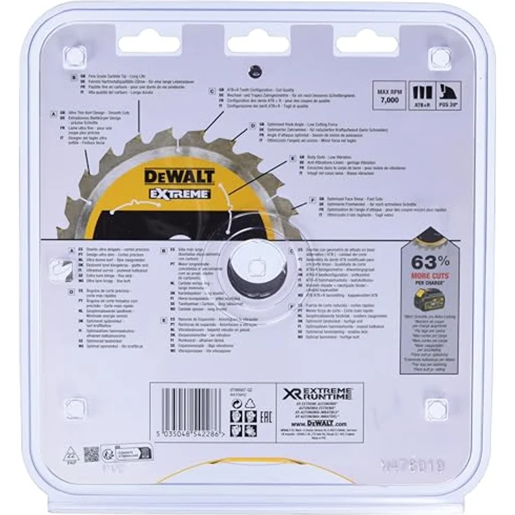 Dewalt XR Extreme Runtime Kreissaegeblatt statisch, 1 Stück, 210-30 mm 60 WZ-FZ, DT99567-QZ – Bild 4