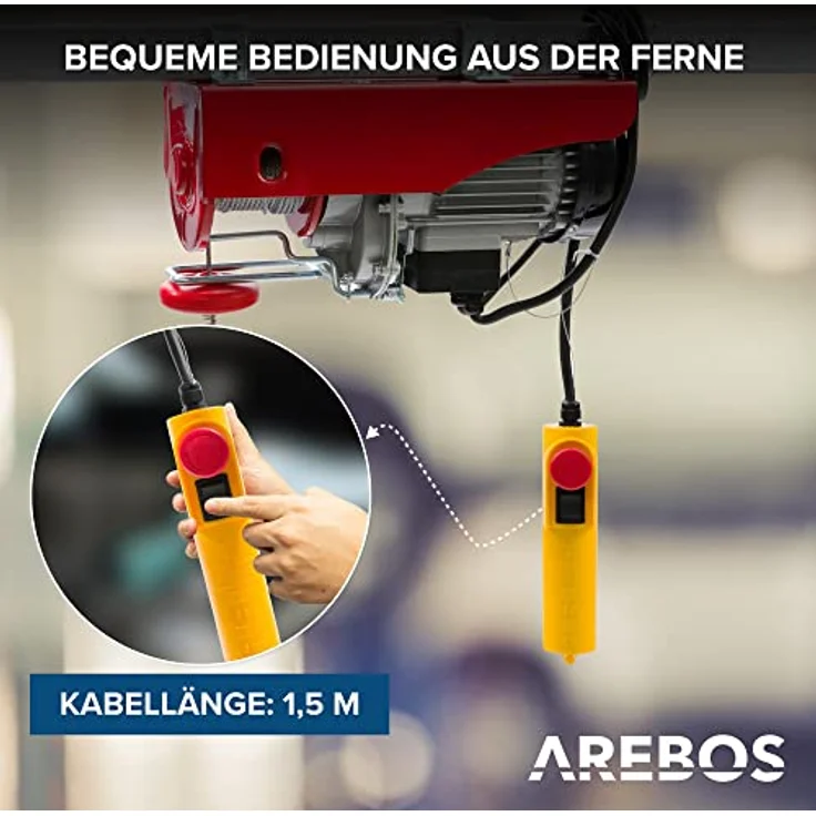 Arebos - Elektrische Seilwinde 800kg – Bild 6