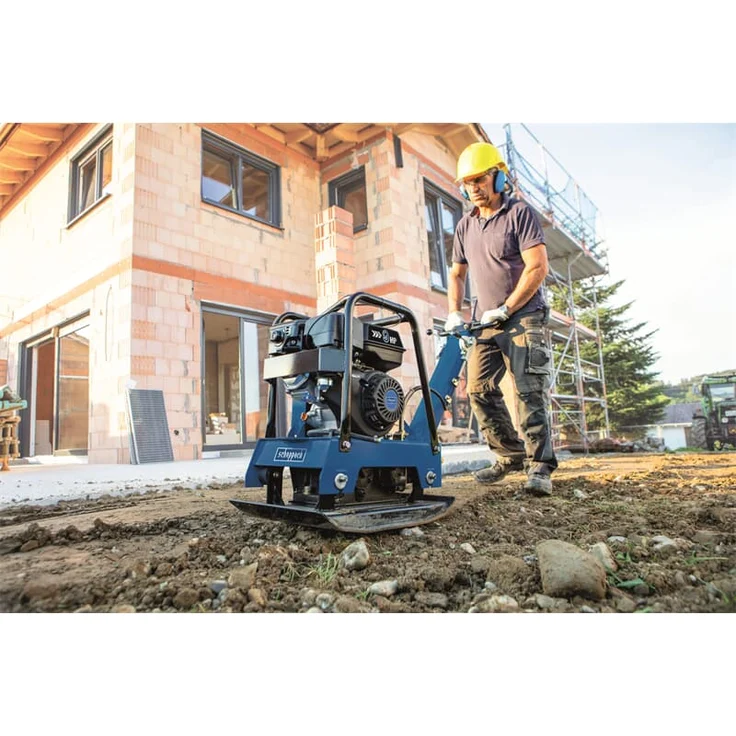Scheppach Benzin Rüttelplatte HP3000S Verdichter Rüttler Vibrationsplatte | 9 PS Leistung | 30,5 kN Verdichtungsdruck | 50cm Verdichtungstiefe | Komplettset inkl. Gummimatte und Fahrvorrichtung – Bild 6