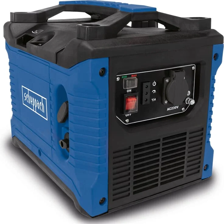 Scheppach Inverter Benzin Stromerzeuger SG1600i | 1020W Leistung | 1x 230V Steckdose | Seilzugstart | Stromgenerator | Invertertechnik für sensible Elektronik | kompakt & leicht mit Tragegriff – Bild 2