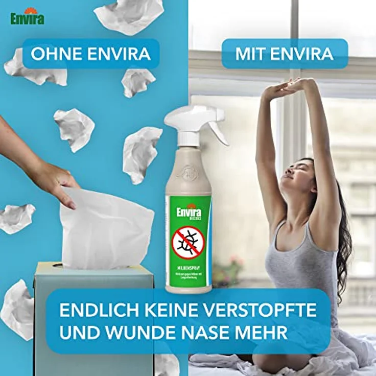 Envira Anti Milben-Spray 500 ml + 2 Liter - Mittel gegen Milben, Hausstaubmilben - Milbenabwehr für Matratzen, Textilien & Polster mit Langzeitwirkung - Geruchlos – Bild 3