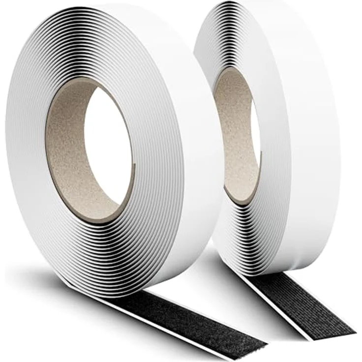 LABEL THE CABLE Klettband selbstklebend, sofort belastbar, 8m x 20mm, schwarz, für Bilder, Polster und Kabelmanagement – Bild 1