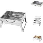 Toolbrothers Outdoor tragbarer Holzkohle Edelstahl Grill für Camping werkzeuglose Montage 43 x 29 x 23 cm Silber Smoker BBQ Pit Grill