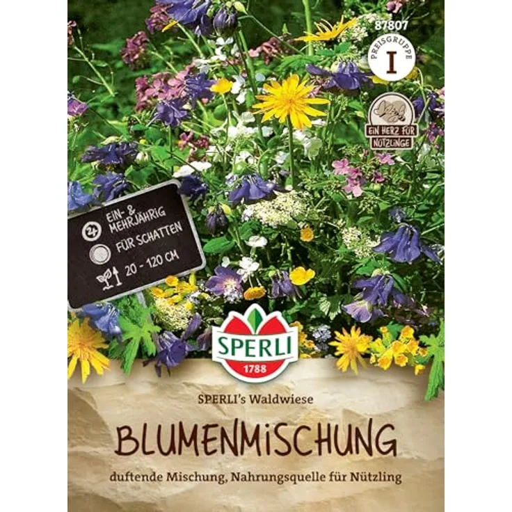 Sperli Blumenmischung Blühende Waldwiese, enthält Blumenarten aus Europa und Nordamerika, Magnet für Schmetterlinge und Insekten