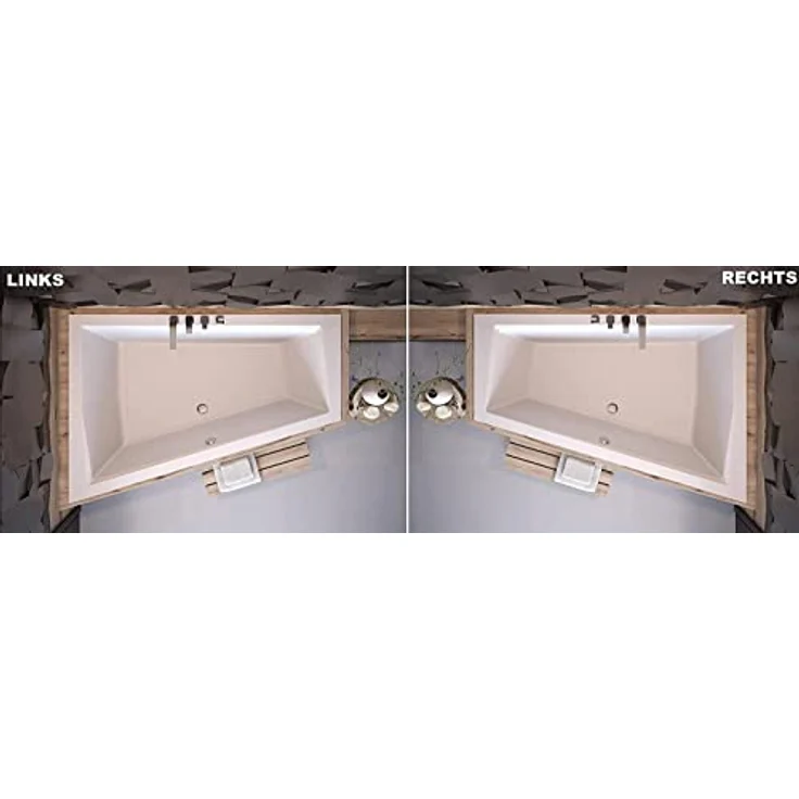 KOLMAN Badewanne INTIMA Eckbadewanne 170x125 Rechts mit AcrylSchürze, Ablaufgarnitur und Füßen Komplettset 4in1 Premium Original Acryl Wanne Siphon in Reinweiß – Bild 4