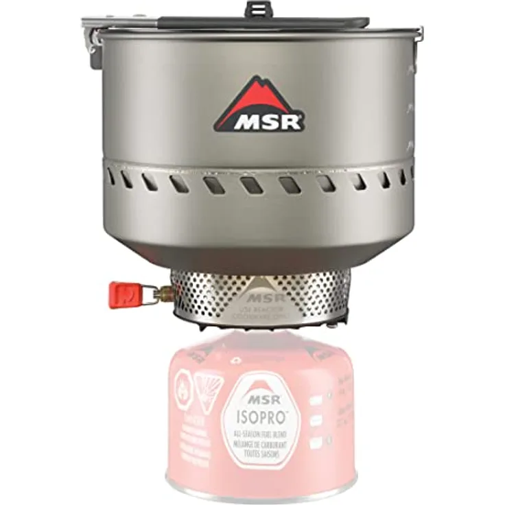 Msr Reactor Campingkocher, extrem schneller und brennstoffsparender Gaskocher für kalte Witterung, geeignet für 2-3 Personen