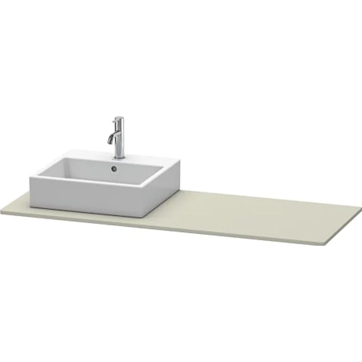 Duravit XSquare Konsole 060G, 1400x550 mm, 1 Ausschnitt links, Taupe Seidenmatt Lack – Bild 2