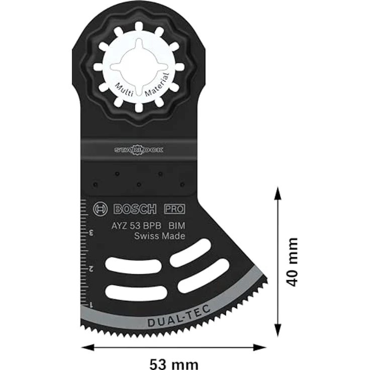 Bosch 1x PRO Multi Material AYZ 53 BPB Blatt für Multifunktionswerkzeuge, für Gipskartonplatte und Holz mit Nägeln, 53 mm Breite, Professional Zubehör, Multifunktionswerkzeug – Bild 3