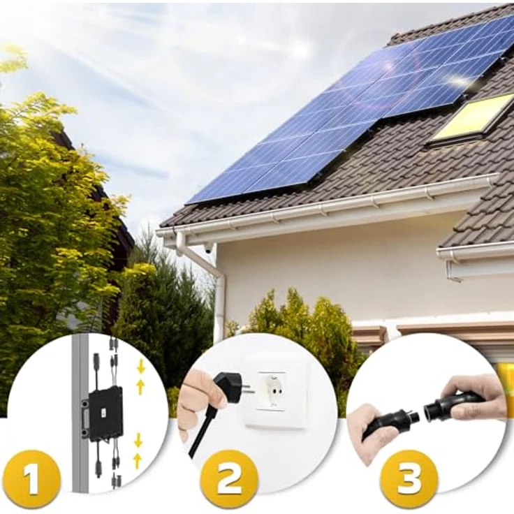 SUNNIVA Balkonkraftwerk Black Frame BIFACIAL 1144/800W Solaranlage, mit 800W Astro Energy Micro Wechselrichter Wifi Bluetooth, upgradebar drosselbar – Bild 3