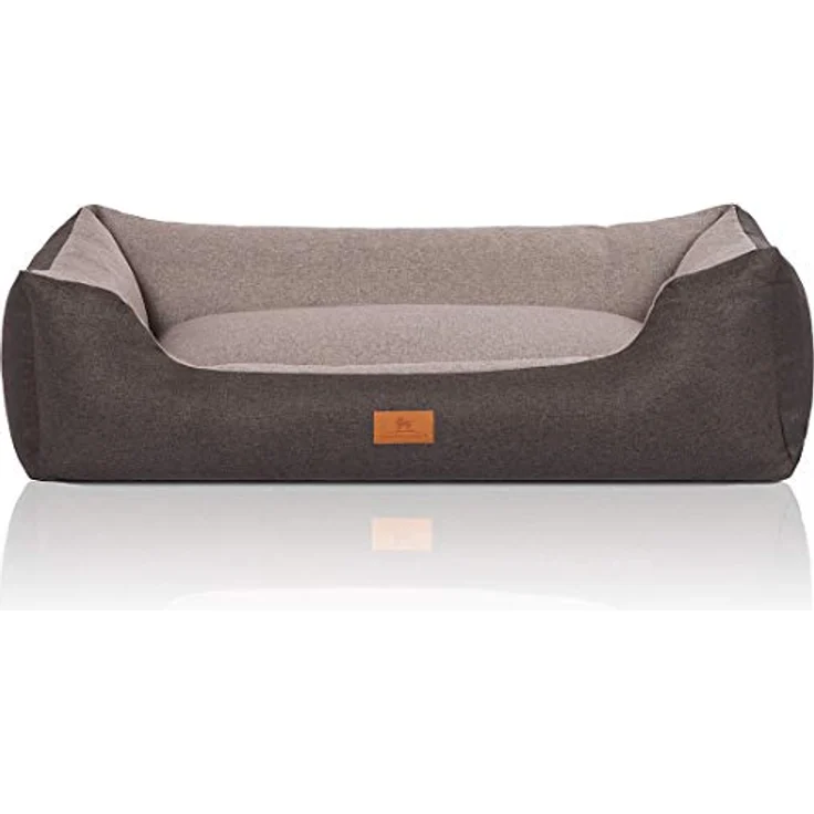 Knuffelwuff Hundebett XXL Schwarz-Grau, Formstabil, Waschbarer Bezug, Rutschfester Unterboden – Bild 2