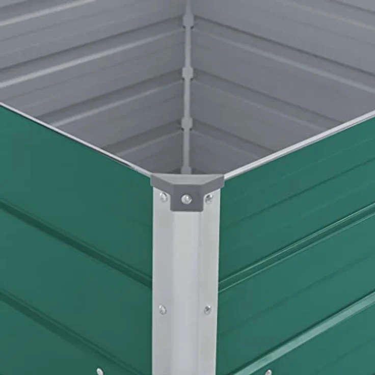 vidaXL Hochbeet 100 x 100 x 45 cm Verzinkter Stahl Grün – Bild 4