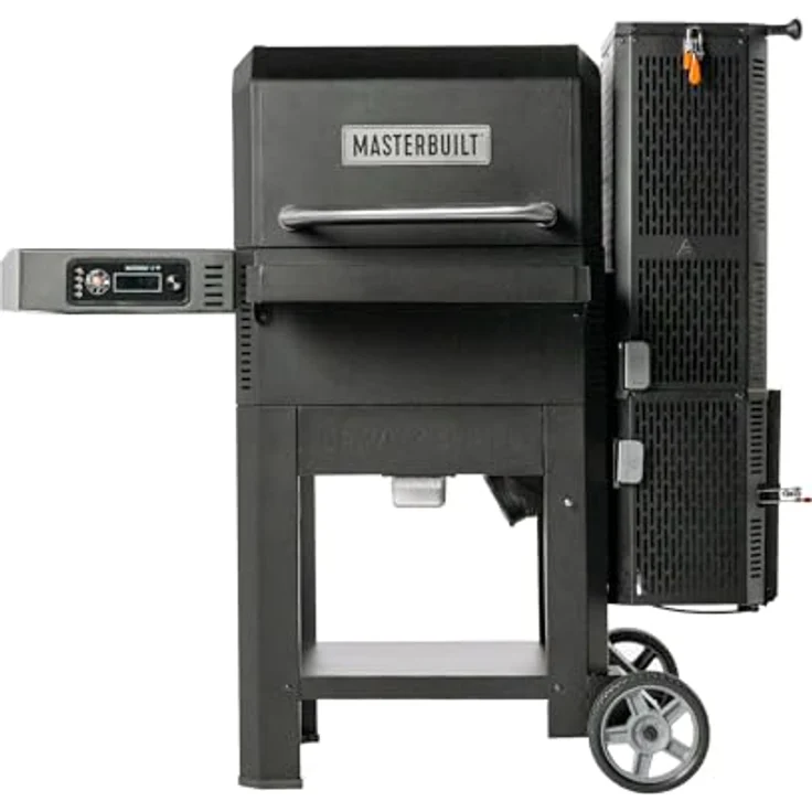 Masterbuilt Gravity Series 600, Digitaler Holzkohlegrill & Smoker mit WiFi-Technologie, 600 Cooking Sq Zoll, GravityFed Kohlebehälter, reversible Smoke & Sear Gusseisenroste, schwarz, Modell MB20041023 – Bild 1