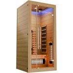Artsauna Infrarotkabine Kiruna90 Premium Dual Technologie, für 1 Personen, Hemlockholz, Sound-System, Bluetooth, LED-Farblicht, Natur