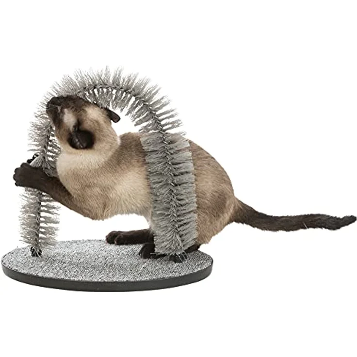 TRIXIE 23130 Massage- und Fellpflegebogen, Katze, 36 × 33 cm, grau – Bild 3