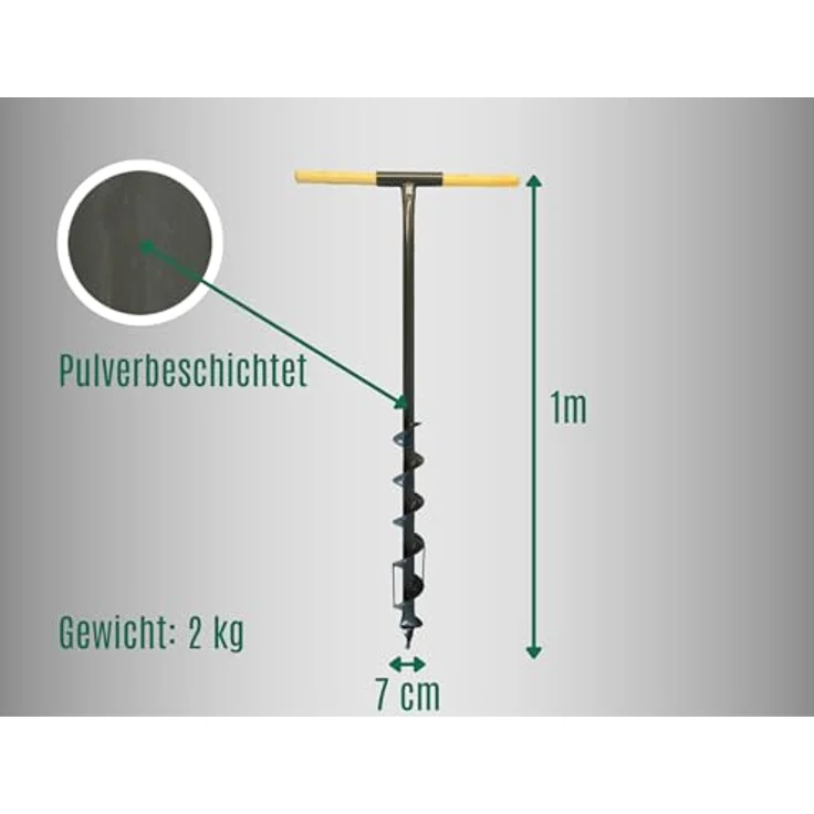 Berger + Schröter 50206 Erdlochbohrer 7 cm, Pfostenbohrer, Pfahllochbohrer – Bild 3