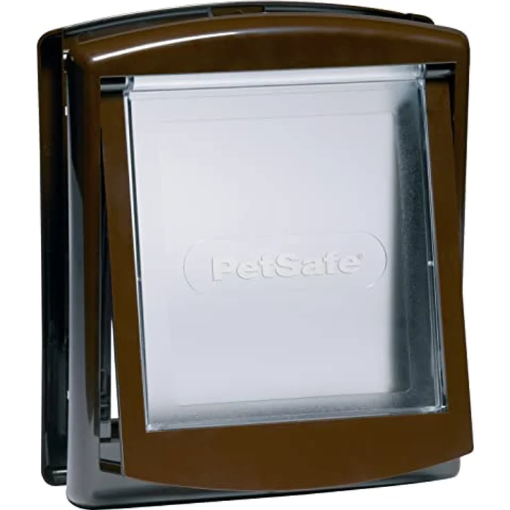 PetSafe Haustierklappe K755SGIFD, transparente Plastikklappe mit Verschlussplatte, passend für Türen bis 18 kg – Bild 1