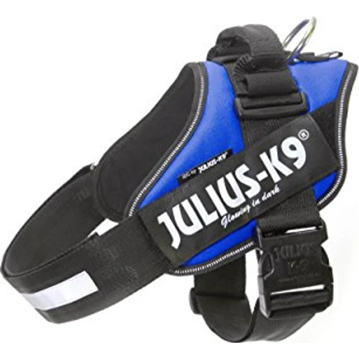 JULIUS K-9 IDC Powergeschirr, Größe: 3XL/4, Blau - Innenfutter, Bruchsichere Fixierungsschnalle, Nachtleuchtende Seitenbeschriftung – Bild 1