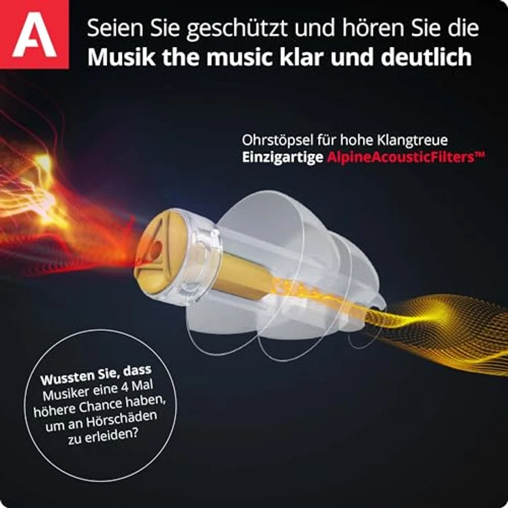 Alpine MusicSafe Pro Transparent Gehörschutz mit 3 unterschiedlichen Filtern – Bild 4