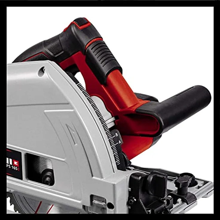 Einhell Tauchsäge TE-PS 165 (1.200 Watt, werkzeuglose Einstellung bei Schnitttiefe + Neigungswinkel, hochwertiges Hartmetall-Sägeblatt, Sägeblattarretierung) – Bild 3