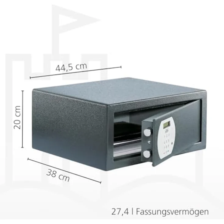 Burg Wächter Möbeltresor Pure-Safe PS 130 E LAP KA 4, anthrazit, elektronisches Zahlenschloss, Hotel Tresor 27,4 l 14 kg – Bild 6
