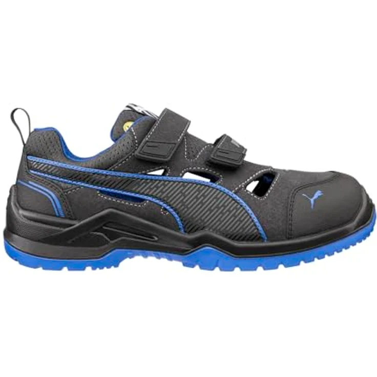 ISM GmbH NEODYME BLUE LOW Sicherheitssandale, S1PS ESD FO, schwarz/blau, Gr. 43, Weite 11, rutschfest, mit Klettverschluss – Bild 3