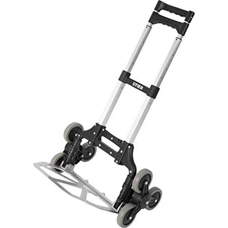 Stier Sackkarre klappbar, Aluminium Transportkarre mit 70 kg Tragkraft und höhenverstellbarem Griff