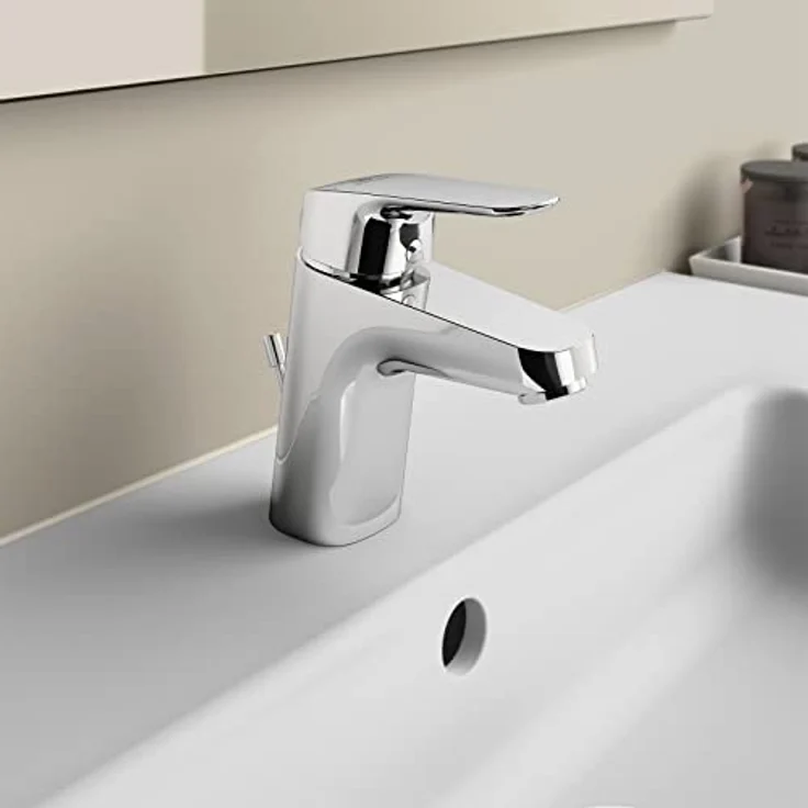 Ideal Standard CeraFlex Waschtischarmatur B1708AA, Chrom mit Metallablaufgarnitur und starrem Gussauslauf – Bild 5