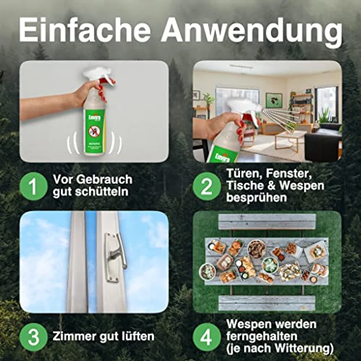 Envira Wespen-Spray gegen Wespen & Wespennester - Anti-Wespen-Spray zur Wespen-Abwehr mit Langzeitwirkung & auf Wasserbasis - 3 x 2 Liter + 2L Drucksprüher - Preisvergleich – Bild 5
