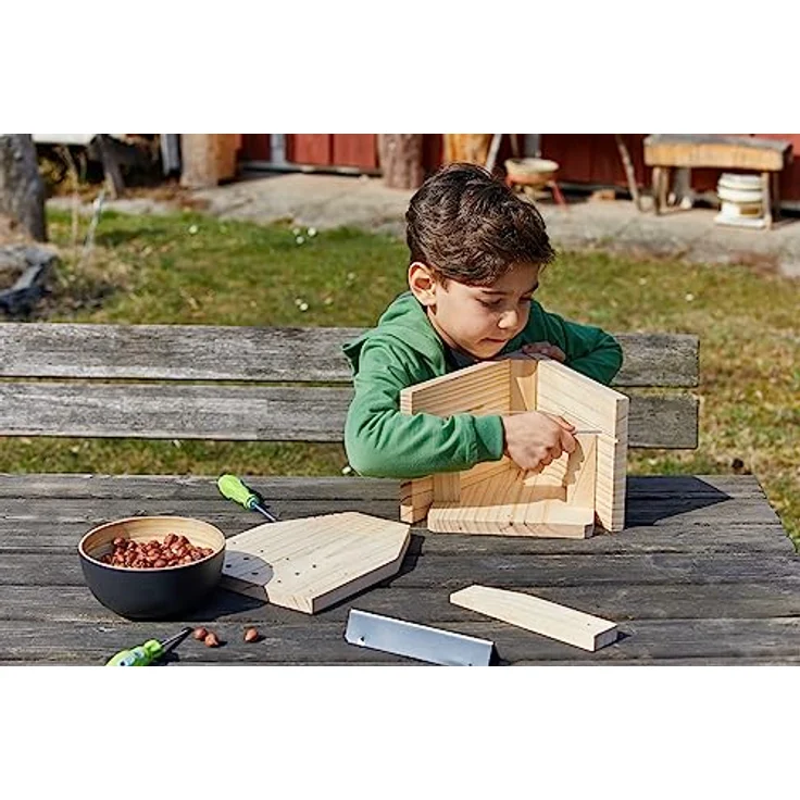 Haba Terra Kids Eichhörnchen Futterhaus-Bausatz, praktisches Futterhäuschen aus umweltfreundlichen Materialien, unisex neutral – Bild 4