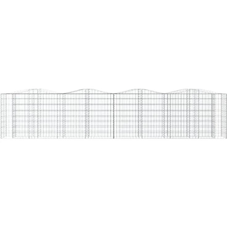 vidaXL Gabionen-Hochbeet mit Hochbogen, Silber, verzinktes Eisen, 400 x 50 x 90/100 cm, 3,5 mm Drahtdurchmesser – Bild 3