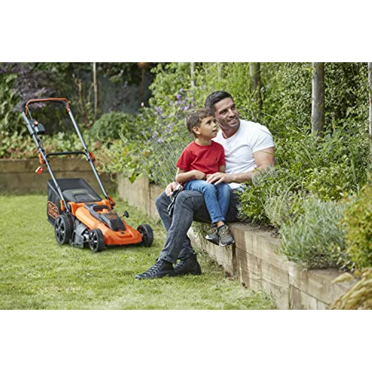 Black+Decker Akku-Rasenmäher CLMA4825L2 (36V, 2.5Ah, 48 cm Schnittbreite, mit Autosense-Technologie, für große Rasenflächen bis 600 m², 7-fache Höhenverstellung, inkl. 2 Akkus, Ladegerät) – Bild 5