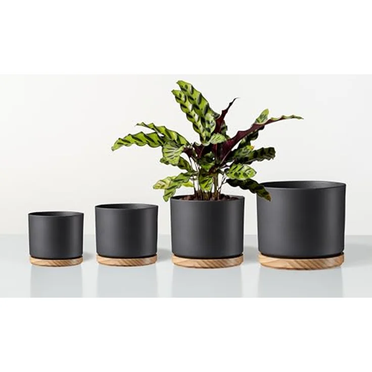 Soendgen Keramik Oslo, Blumentopf aus Keramik, Anthrazit Matt, 13,5 cm Durchmesser, 12,2 cm hoch, 2,2 l Vol. – Bild 2