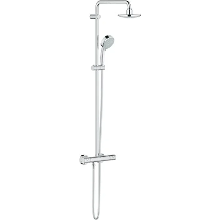 GROHE Tempesta Cosmopolitan 160 - Duschsystem mit Thermostatbatterie (wassersparend, 2 Strahlarten, inkl. Duschablage, Antikalk System), chrom, 27922000 – Bild 1