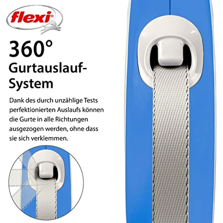 Kerbl Flexi - Rollschnur New Comfort Band - 8 Meter bis 50 kg - Blau - 1 Stück – Bild 3