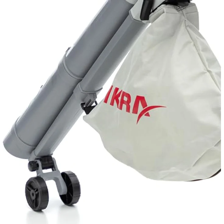 Ikra 3-in-1 Laubsauger + Laubbläser, Akku-Gerät mit 210 km/h Blasgeschwindigkeit, grau-rot, inkl. 45-Liter-Auffangbeutel und Schnellader – Bild 30