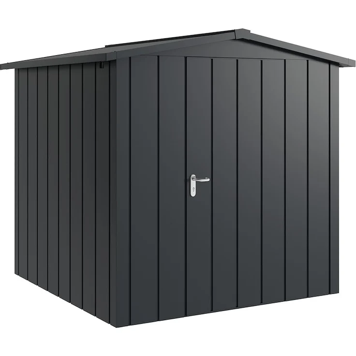 HOERMANN JUNO JSD5 M-Sk 7016 1-flg R Satteldach, robustes Gartenhaus mit wartungsarmer Stahlblech-Konstruktion, witterungs- und schimmelresistent