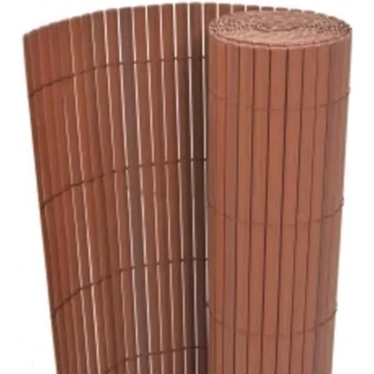 vidaXL Gartenzaun Doppelseitig, 110x300 cm, Braun, witterungsbeständig aus PVC mit flexibler Anpassung – Bild 3