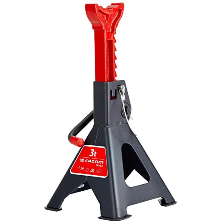 Facom Hubstrebenpaar 3T, Unterstellbock mit 3 Tonnen Tragkraft, Sicherheitsverschluss und 9 Höhenverstellungspositionen – Bild 1