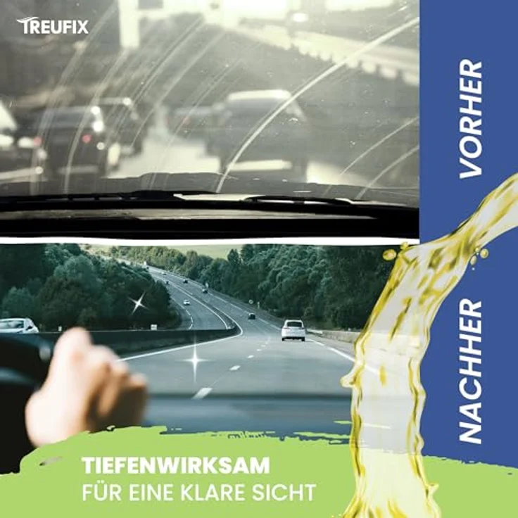Treufix Scheibenwischwasser Konzentrat 250ml, Premium Scheibenreiniger für alle Scheibenwaschanlagen & Scheinwerfer-Reinigungsanlagen, frostbeständig, Made in Germany – Bild 5