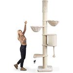 HAPPYPET Kratzbaum 'Elmo' Grosse Katzen Stabil XXL Deckenhoch, 250 bis 275 cm - 18 cm Dicke Stämme, Große Liegemulden bis 20 kg, Höhle, geprüftes Holz, Katzenkratzbaum für Maine Coon