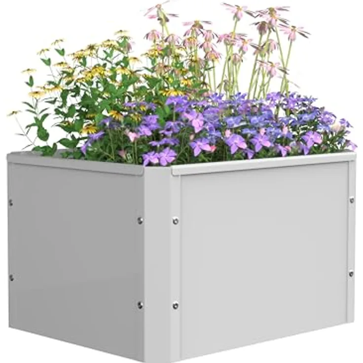 Urban Hochbeet Balora M, Metall Pflanzkasten 50x40 cm für Gemüse und Kräuter, wetterfest und langlebig