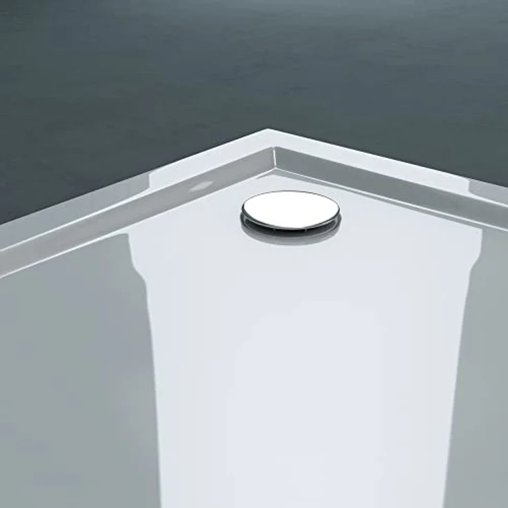 doporro Duschwanne Duschtasse Duschwanne Faro1H Acryl Weiß DIN-Anschlüsse, Quadratisch-ohne Ablaufgarnitur, Sanitäracryl – Bild 4