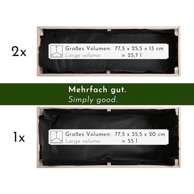 WONDERMAKE® Großes Design Vertikalbeet "planverto1", 3 Etagen aus Fichte-Holz, 85x38x110 cm, für Kräuter, Erdbeeren, Blumen, weiß grau anthrazit – Bild 3