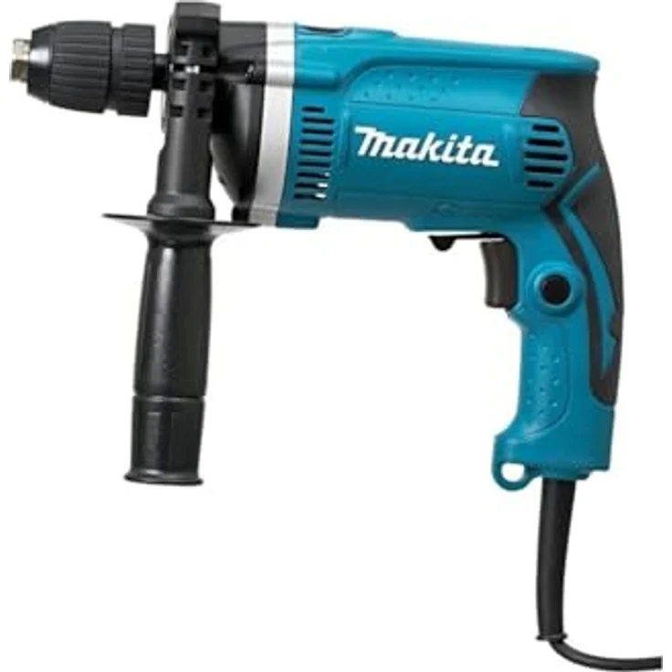 Makita HP1631 Schlagbohrmaschine, 710 W, 230 V, Schwarz-Türkis – Bild 2
