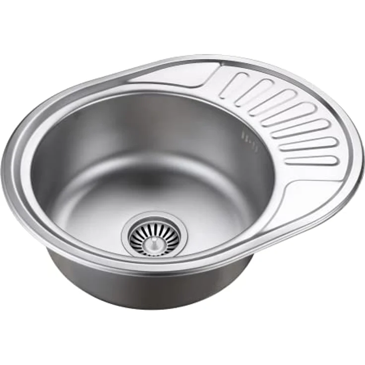 Quadron QUADRON Einbeckenspüle JIM Einzelbecken, Edelstahlspüle mit Abtropffläche, 45 cm, Farbe: Satin, abflussinklusive, für Schränke ab 45 cm – Bild 3