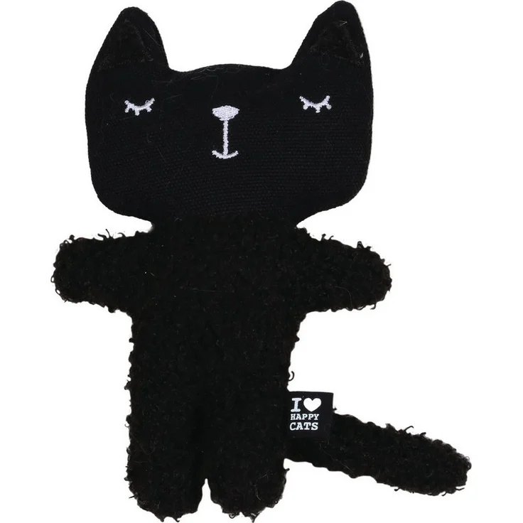 D&D Tierkuscheltier Katzenspielzeug I Love Happy Cats "Zeno" befüllbar schwarz, mit Happy Cats-Kräutermischung – Bild 1